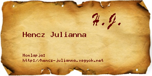Hencz Julianna névjegykártya